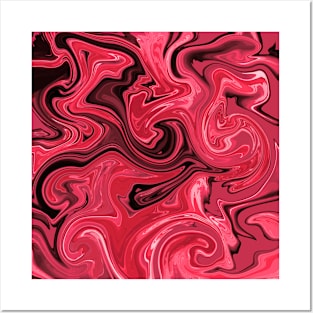 Red swirl Posters and Art